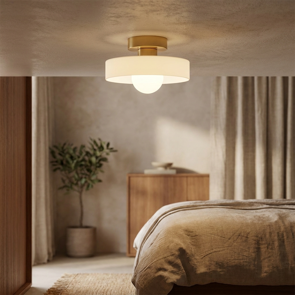 Bauhaus plafondlamp in hal