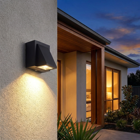 Decoratieve LED buitenlamp op gevel