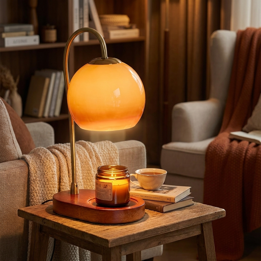 Kaarsenwarmer lamp met geurkaars