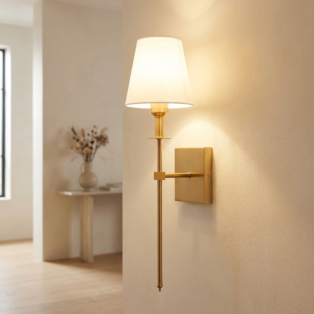 Oplaadbare draadloze wandlamp in gang