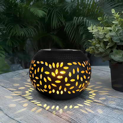 Solar Tuinlamp Decoratief – Metalen Buitenlamp op Zonne-energie met Lichtpatroon