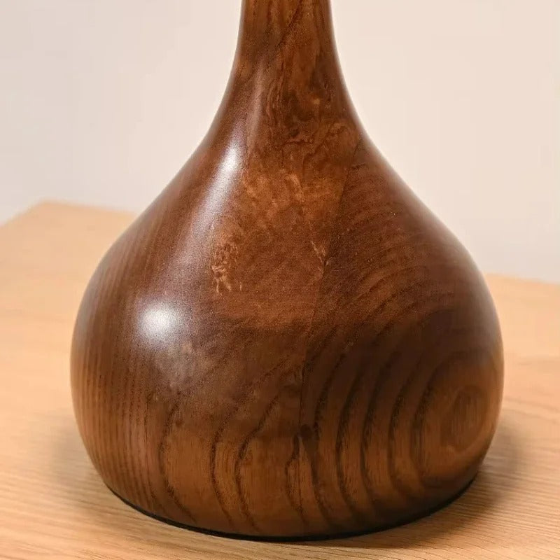 Tafellamp Andi Glas – Moderne Messing & Houten Sfeerlamp voor Woonkamer