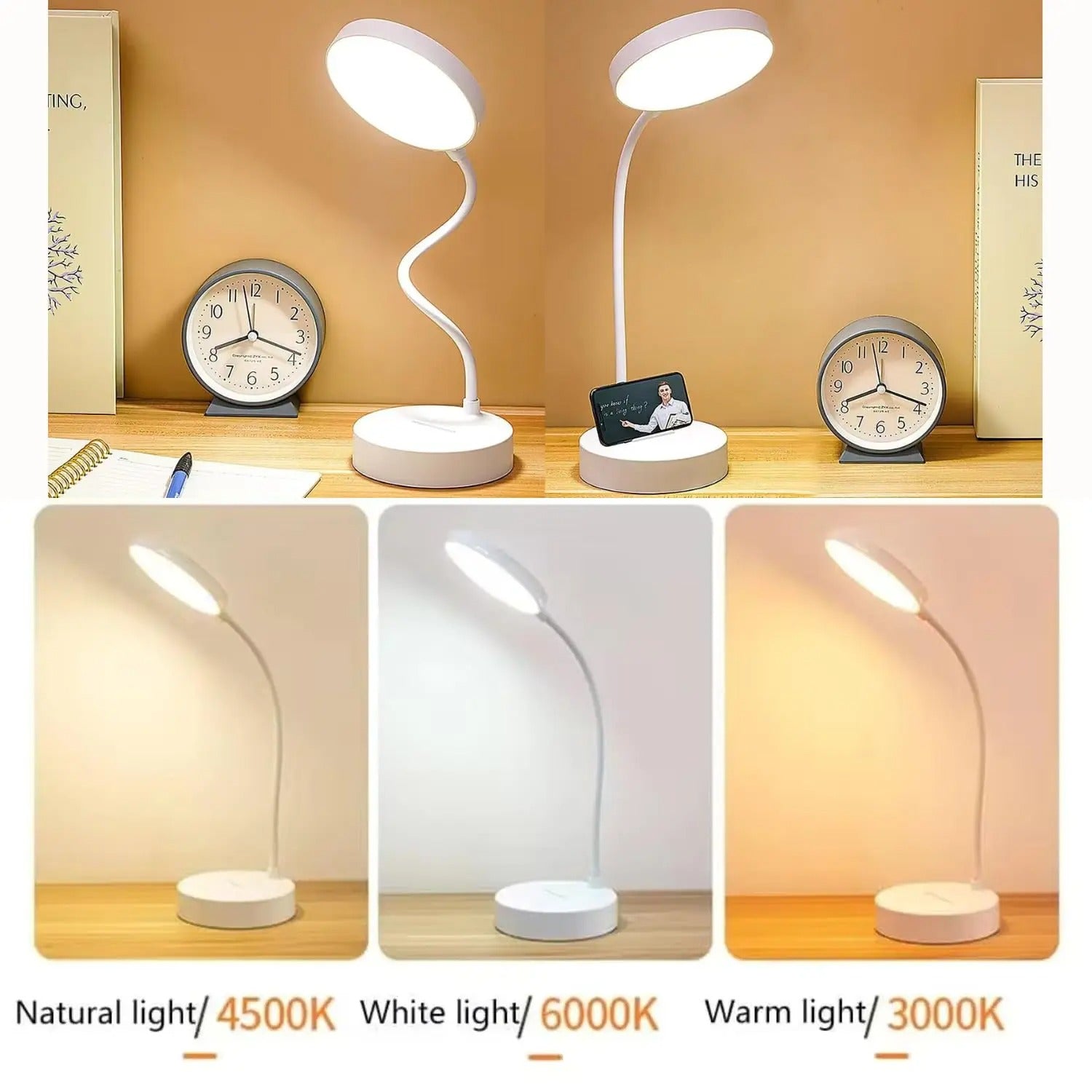 Bureaulamp Zwanenhals LED – Verstelbare Leeslamp met USB-oplader
