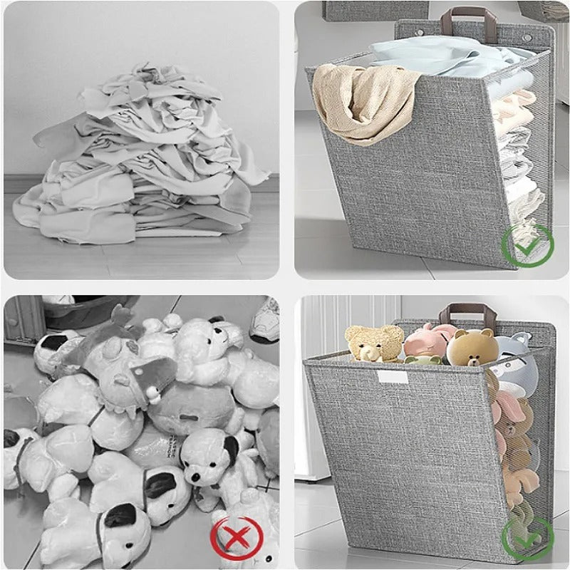 Opvouwbare Wasmand Wandmontage – Zelfklevende Waszak Zonder Boren voor Badkamer & Slaapkamer