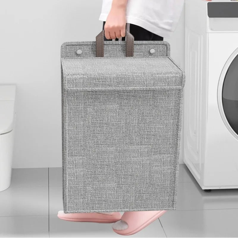 Opvouwbare Wasmand Wandmontage – Zelfklevende Waszak Zonder Boren voor Badkamer & Slaapkamer