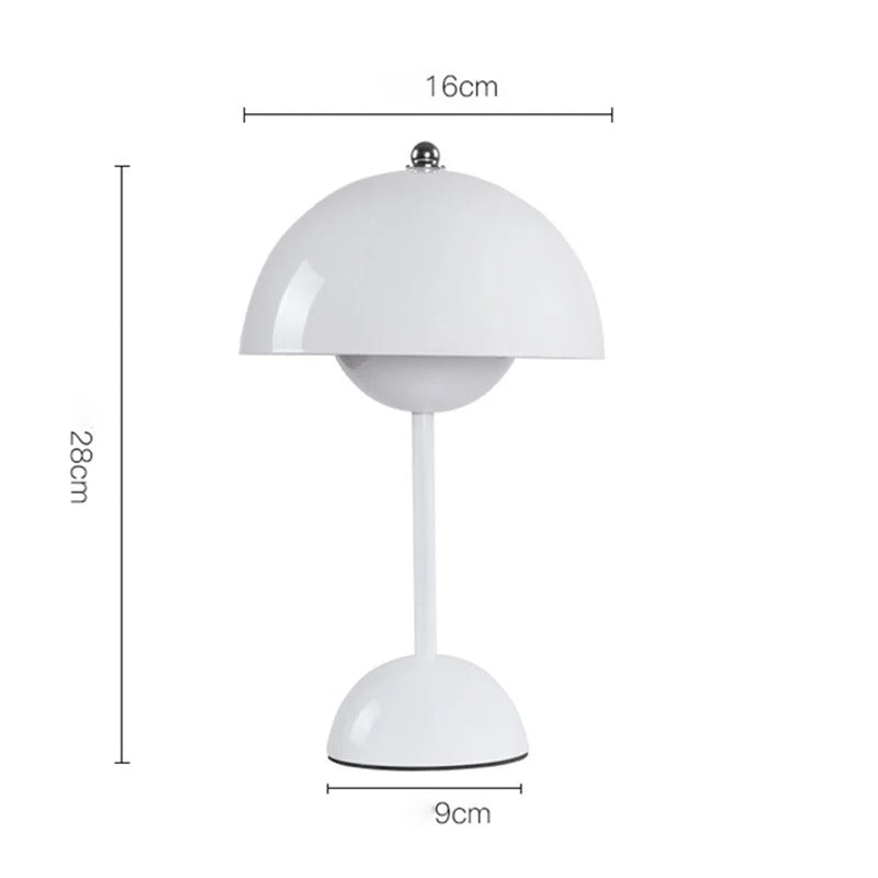 Mushroom Pod Tafellamp Oplaadbaar – Draadloze Dimbare LED Nachtlamp met Touch
