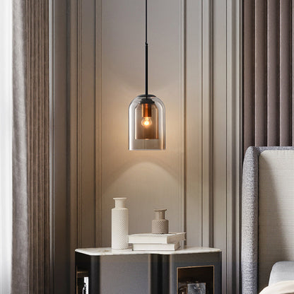 Hanglamp Mid-Century Dubbel Glas – Retro Pendant voor Eetkamer