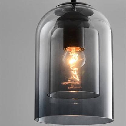 Hanglamp Mid-Century Dubbel Glas – Retro Pendant voor Eetkamer