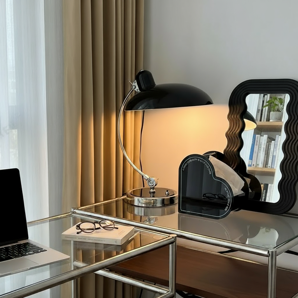 Tafellamp Boogdesign Metaal – Bauhaus Sfeerlamp voor Woonkamer & Bureau