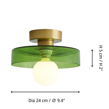Plafondlamp Bauhaus – Minimalistische Plafonnière met Messing & Glas voor Hal & Slaapkamer