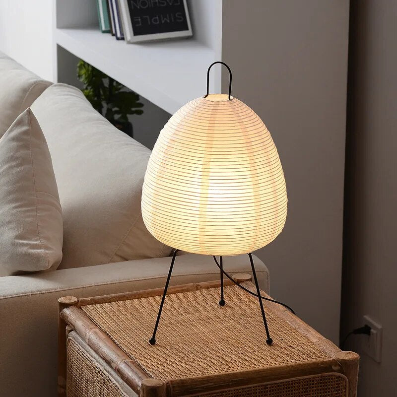 Tafellamp Rijstpapier – Japandi Zen Sfeerlamp voor Slaapkamer & Woonkamer